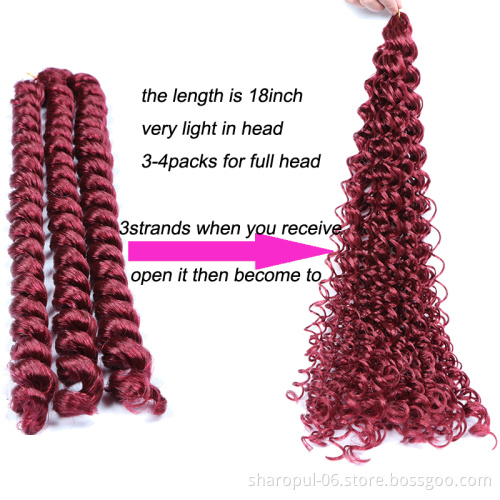 kinky curly synthetic Hair Extension jumbo crochet braid water wave bounce zz curl crochet Hair